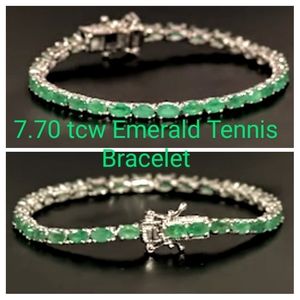 7.70 tcw Socotto AAA Emerald Tennis Bracelet